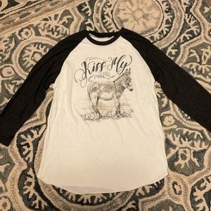 Miranda Lambert Gypsy Junk Kiss My Donkey 3/4 sleeve Shirt Size S NWOT